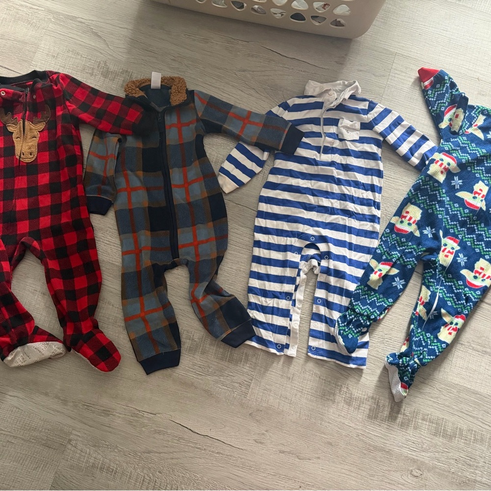 Cozy Red and Black Plaid Kids One Piece